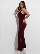 Load image into Gallery viewer, Sparkly Slit-Leg Jumpsuit
