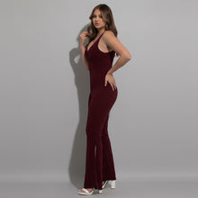 Load image into Gallery viewer, Sparkly Slit-Leg Jumpsuit