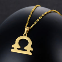 Load image into Gallery viewer, Stainless Steel Zodiac Necklace & Earrings Set
