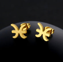 Load image into Gallery viewer, Stainless Steel Zodiac Necklace & Earrings Set