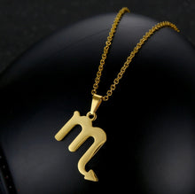 Load image into Gallery viewer, Stainless Steel Zodiac Necklace & Earrings Set