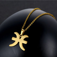 Load image into Gallery viewer, Stainless Steel Zodiac Necklace & Earrings Set