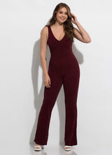 Load image into Gallery viewer, Sparkly Slit-Leg Jumpsuit