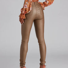 Load image into Gallery viewer, High-Rise Coated Skinny Pants