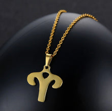 Load image into Gallery viewer, Stainless Steel Zodiac Necklace & Earrings Set