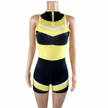 Load image into Gallery viewer, Flying V Zip-Front Chevron Romper