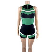 Load image into Gallery viewer, Flying V Zip-Front Chevron Romper