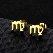 Load image into Gallery viewer, Stainless Steel Zodiac Necklace & Earrings Set