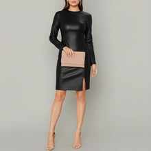 Load image into Gallery viewer, Zip Back Split Hem PU Leather Dress