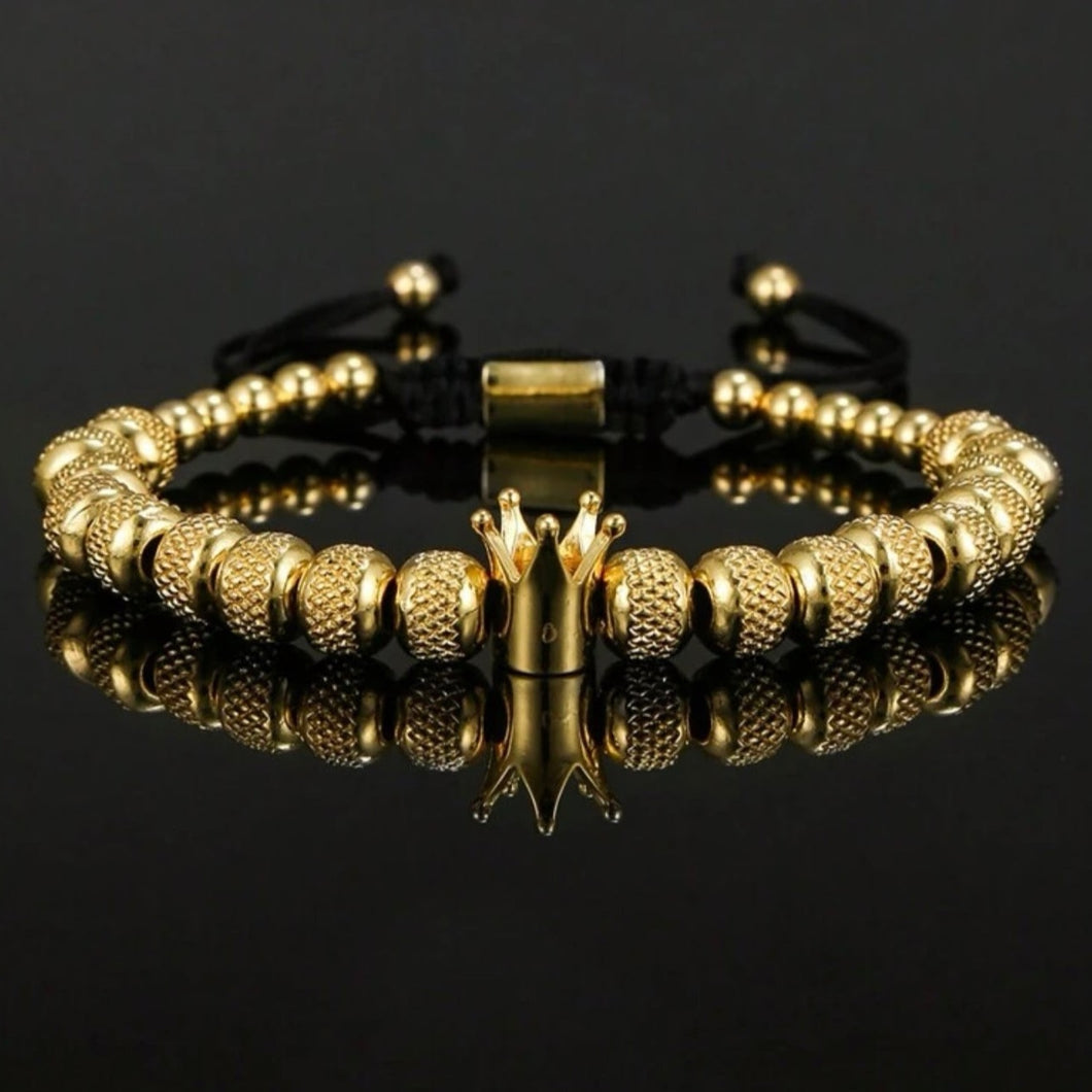 Vintage Crown Beaded Bracelet