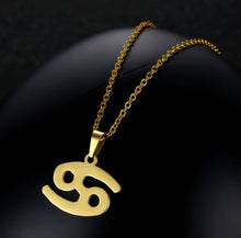 Load image into Gallery viewer, Stainless Steel Zodiac Necklace &amp; Earrings Set
