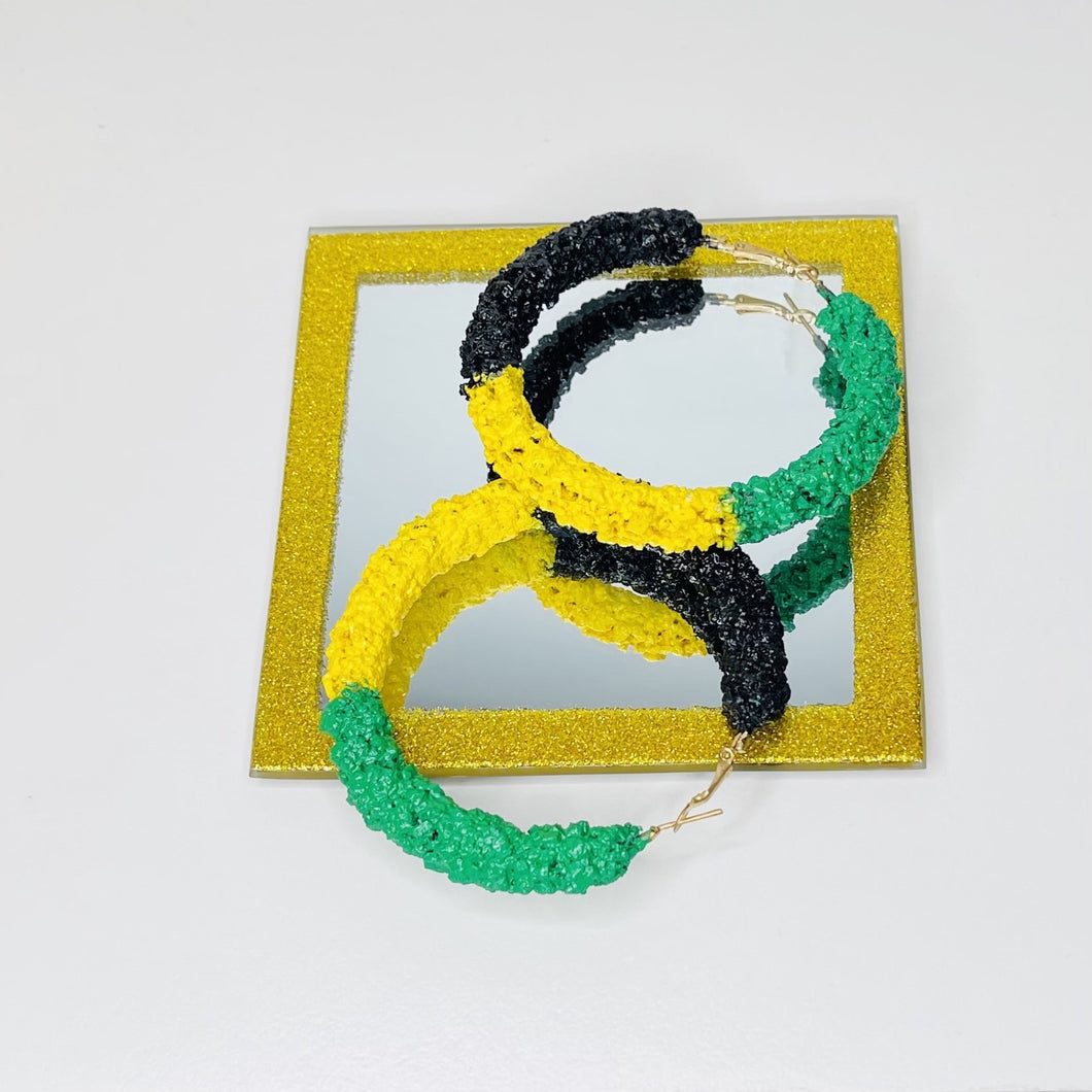 Big Fun Oversized Rasta Hoop Earrings