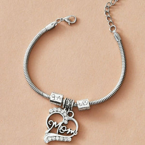 Mom Heart Charm Bracelet