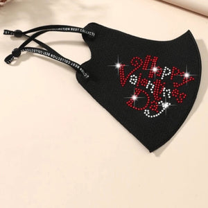 Rhinestone Letter Decor Mask