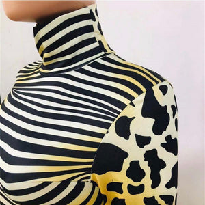 Leopard and Zebra Print Midi Dress