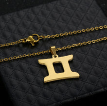 Load image into Gallery viewer, Stainless Steel Zodiac Necklace &amp; Earrings Set
