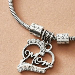 Mom Heart Charm Bracelet