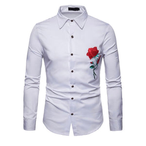 Time to Shine Rose Embroidered Button Down Shirt
