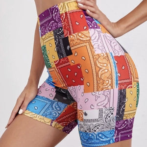 Paisley Bandanas Biker Shorts