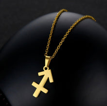 Load image into Gallery viewer, Stainless Steel Zodiac Necklace &amp; Earrings Set
