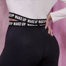 Load image into Gallery viewer, Plus Casual Attitude Tape Detail Crop Tee and Leggings Set
