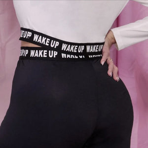 Plus Casual Attitude Tape Detail Crop Tee and Leggings Set