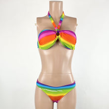 Load image into Gallery viewer, Colorful Striped Bikini Set
