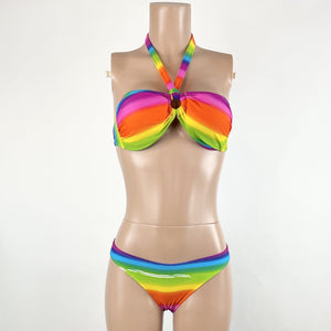 Colorful Striped Bikini Set