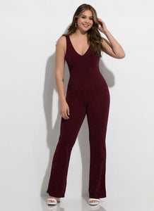 Sparkly Slit-Leg Jumpsuit