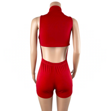 Load image into Gallery viewer, Flying V Zip-Front Chevron Romper
