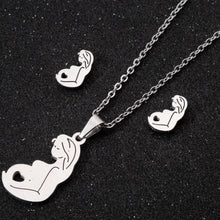 Load image into Gallery viewer, Pregnancy Portrait Earrings &amp; Necklace Set

