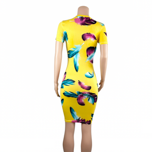 Go Your Own Way Feather Print Dress w/Matching Fanny Pack