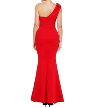 Load image into Gallery viewer, One Shoulder Foldover Fishtail Maxi Formal Dress
