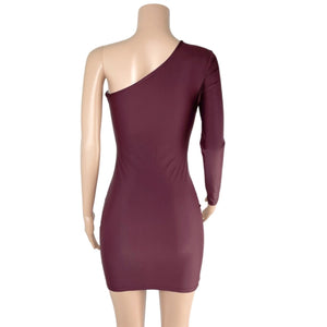 Go All-In One Shoulder Ruched Drawstring Bodycon Dress