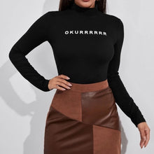 Load image into Gallery viewer, “Okurrrrrr” Mock Neck Slim Tee
