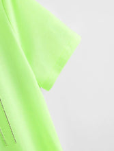 Load image into Gallery viewer, Neon Green Rhinestone Letter Fringe Details Dress
