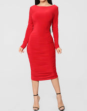Load image into Gallery viewer, Pure Envy Ruched Midi Dress
