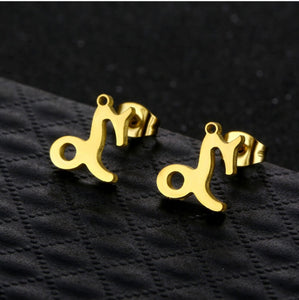 Stainless Steel Zodiac Necklace & Earrings Set