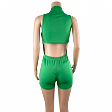 Load image into Gallery viewer, Flying V Zip-Front Chevron Romper
