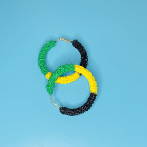 Big Fun Oversized Rasta Hoop Earrings