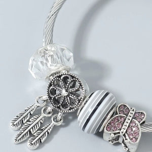 Pandora Inspired Butterfly Decor Bracelet