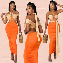 Load image into Gallery viewer, Versatile Cut Out Colorblock Bodycon Dress
