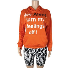 Load image into Gallery viewer, “Alexa” Hoodie and Shorts Set
