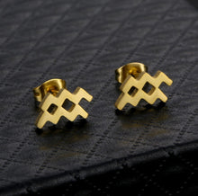 Load image into Gallery viewer, Stainless Steel Zodiac Necklace &amp; Earrings Set
