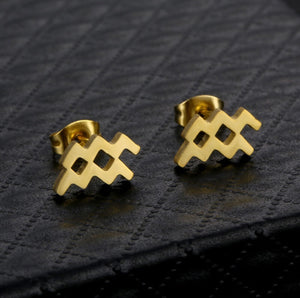 Stainless Steel Zodiac Necklace & Earrings Set