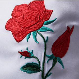 Time to Shine Rose Embroidered Button Down Shirt