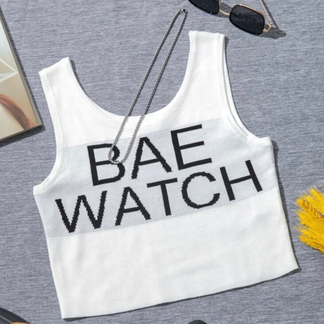 “Bae Watch” Knit Crop Top