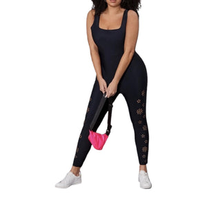 Plus Criss Cross Back Cut Out Tank Jumpsuit