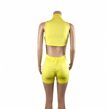 Load image into Gallery viewer, Flying V Zip-Front Chevron Romper
