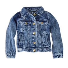 Load image into Gallery viewer, Baby Girl Reversible Sequin Patch Denim Jacket
